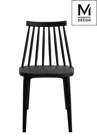 Krzesło z tworzywa RIBS BLACK - czarny mat