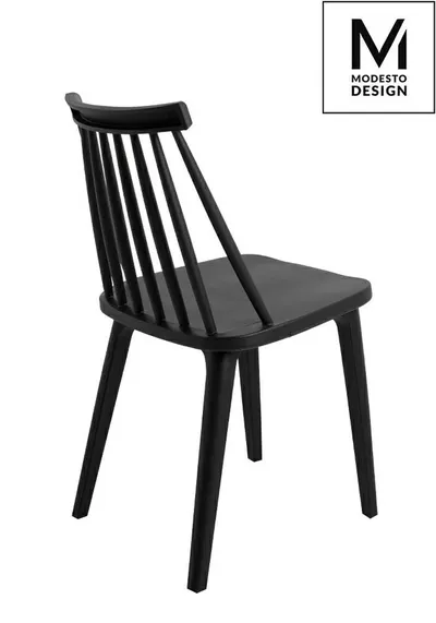 Krzesło z tworzywa RIBS BLACK - czarny mat