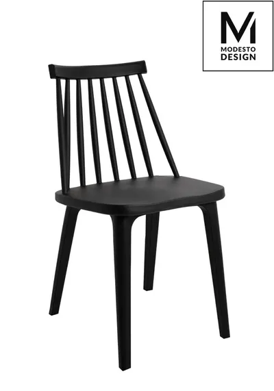 Krzesło z tworzywa RIBS BLACK - czarny mat