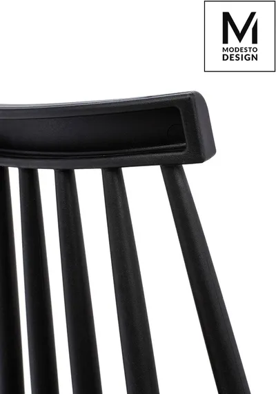 Krzesło z tworzywa RIBS BLACK - czarny mat