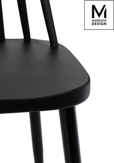 Krzesło z tworzywa RIBS BLACK - czarny mat