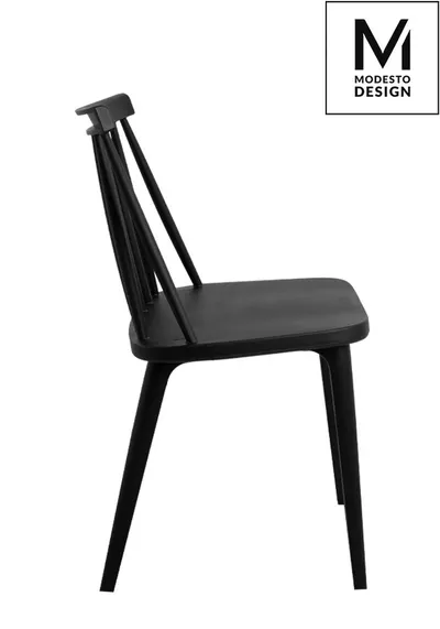 Krzesło z tworzywa RIBS BLACK - czarny mat