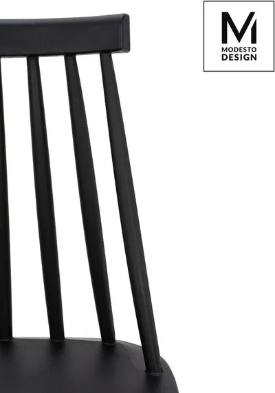 Krzesło z tworzywa RIBS BLACK - czarny mat