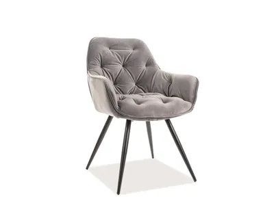 tkanina Bluvel 14 Krzesło welurowe pikowane CHERRY Velvet - szary Bluvel 14