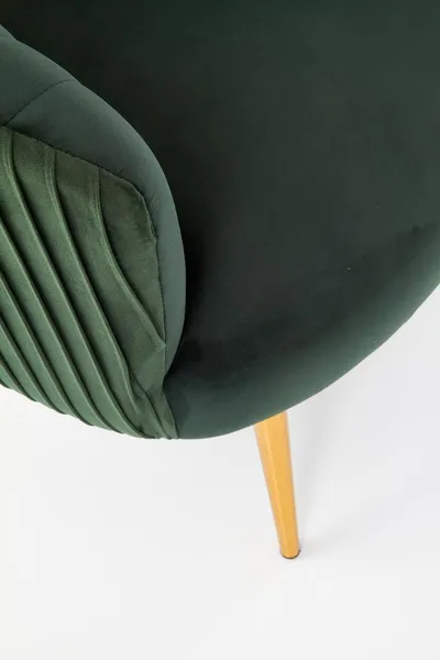Fotel CROWN - ciemny zielony/złoty