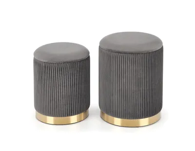 Zestaw 2 puf MONTY - popiel