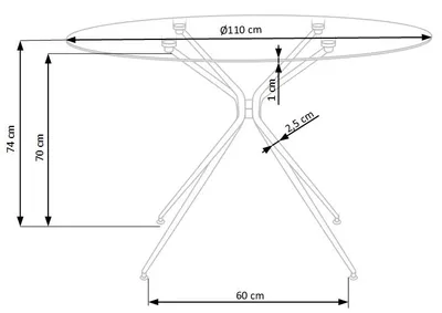 Stół okrągły szklany RONDO 110 cm - transparentny/złoty