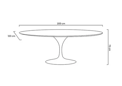Stół TULIP Ellipse 200x120 - biały półmat
