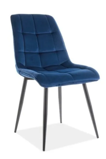 tkanina Bluvel 86 Krzesło welurowe pikowane CHIC Velvet - granatowy Bluvel 86