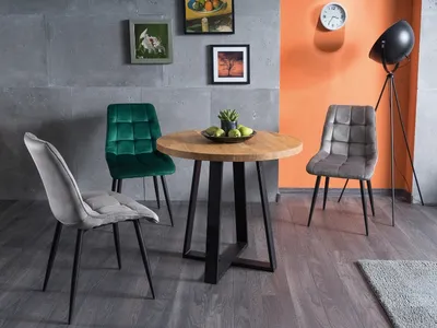 Krzesło welurowe pikowane CHIC Velvet - zielony Bluvel 78