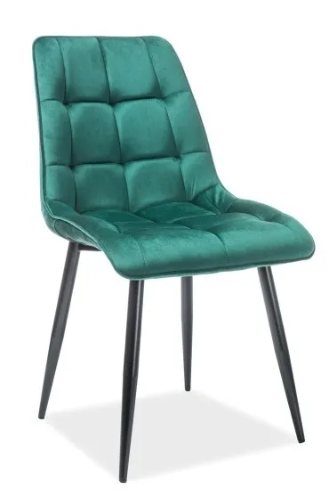tkanina Bluvel 78 Krzesło welurowe pikowane CHIC Velvet - zielony Bluvel 78