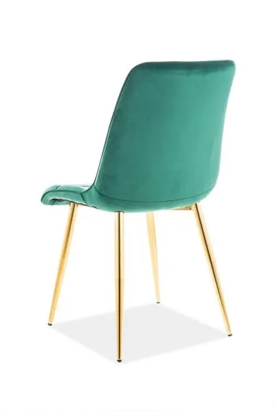tkanina Bluvel 78 Krzesło welurowe pikowane CHIC VELVET Złoty - zielony Bluvel 78