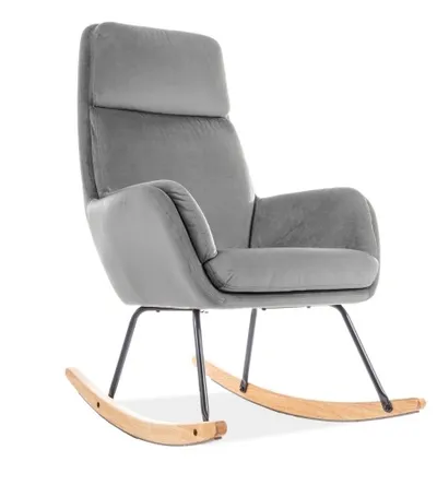 tkanina Bluvel 14 Fotel bujany HOOVER VELVET - szary Bluvel 14