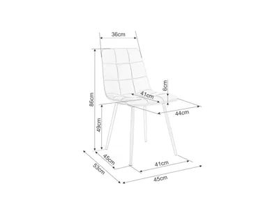 Krzesło welurowe pikowane MILA Velvet - szary Bluvel 14