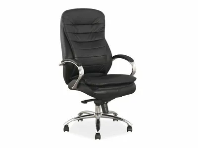 Fotel biurowy Q-154 skóra naturalna - czarny