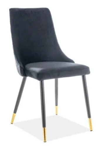 tkanina Bluvel 19 Krzesło PIANO Velvet - czarny Bluvel 19