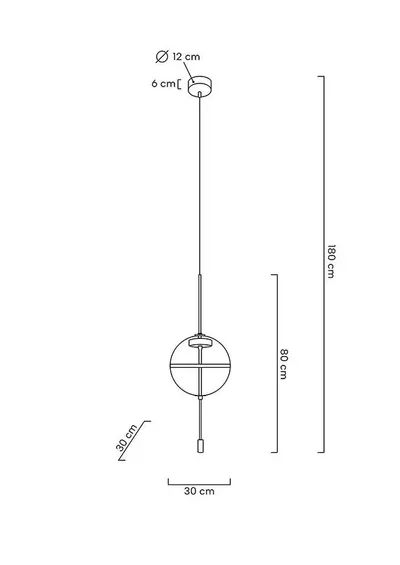 Lampa wisząca CHAPLIN 300 - mosiądz