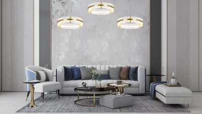MOOSEE lampa wisząca SATURNUS 47 złota - LED, kryształ, stal szczotkowana