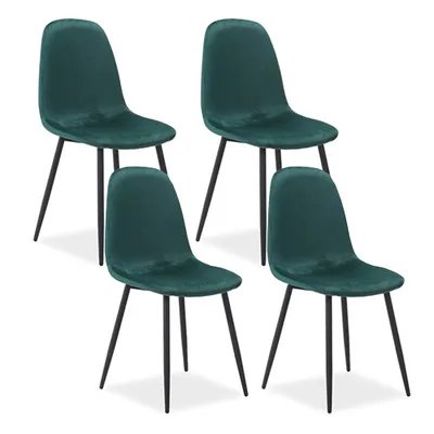 Zestaw 4x krzesło welurowe FOX velvet - zielony