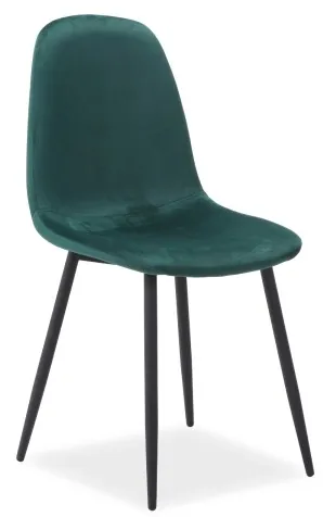 Zestaw 4x krzesło welurowe FOX velvet - zielony
