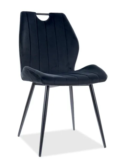 tkanina Bluvel 19 Krzesło tapicerowane welurowe ARCO Velvet - czarny Bluvel 19