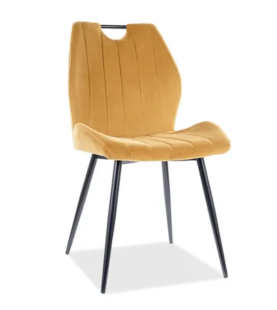 tkanina Bluvel 68 Krzesło tapicerowane welurowe ARCO Velvet - curry Bluvel 68