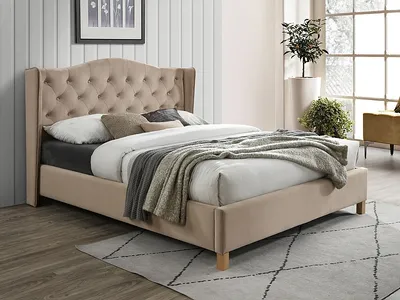 tkanina Bluvel 28 Łóżko ASPEN Velvet 160x200 - beżowy Bluvel 28