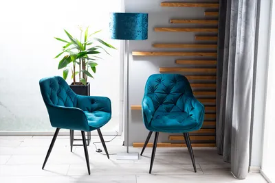 Krzesło welurowe pikowane CHERRY Velvet - turkusowy Bluvel 85