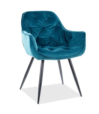 tkanina Bluvel 85 Krzesło welurowe pikowane CHERRY Velvet - turkusowy Bluvel 85