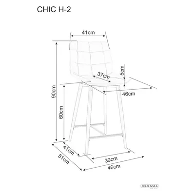 Półhoker tapicerowany welurowy CHIC H-2 Velvet - czarny/zielony Bluvel 78