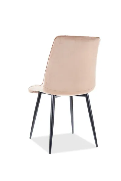 Krzesło welurowe pikowane CHIC Velvet - beżowy Bluvel 28