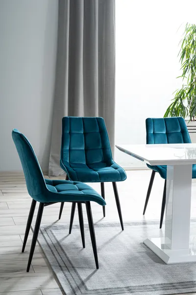 Krzesło welurowe pikowane CHIC Velvet - turkusowy Bluvel 85