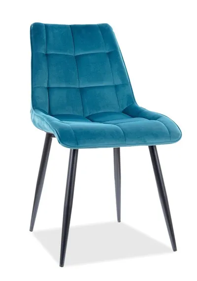 tkanina Bluvel 85 Krzesło welurowe pikowane CHIC Velvet - turkusowy Bluvel 85