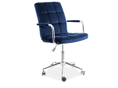 tkanina Bluvel 86 Fotel obrotowy Q-022 Velvet - granatowy Bluvel 86