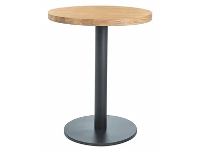Stół okrągły PURO II LAMINAT 70 cm - dąb/czarny