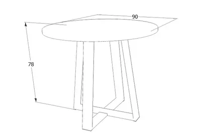 Stół okrągły VASCO LAMINAT 90 cm - dąb/czarny