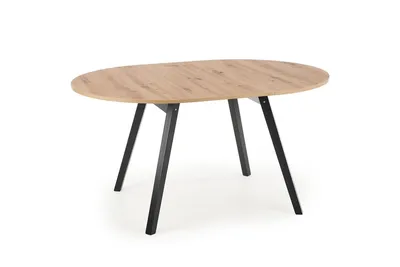 Stół okrągły rozkładany RUBEN 102 cm - dąb artisan/czarny