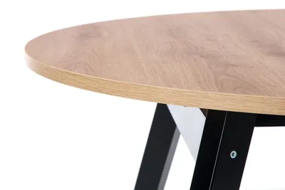 Stół okrągły rozkładany RUBEN 102 cm - dąb artisan/czarny