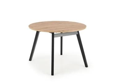 Stół okrągły rozkładany RUBEN 102 cm - dąb artisan/czarny