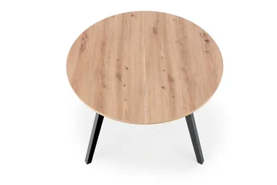Stół okrągły rozkładany RUBEN 102 cm - dąb artisan/czarny