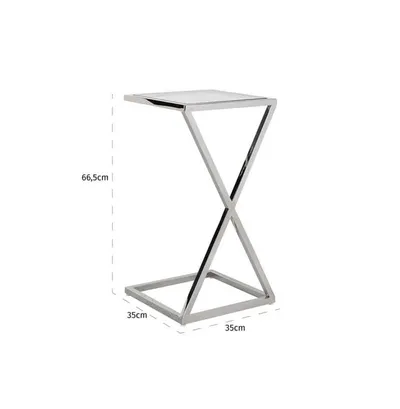 Stolik pomocniczy PARAMOUNT 35x35 - szkło/chrom