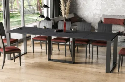 Stół rozkładany BORYS - ciemny beton