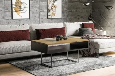 Ława z półką ENNA 100x60 - dąb artisan