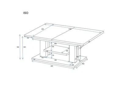 Ławostół ISO 170 110/170x65 - ciemny beton