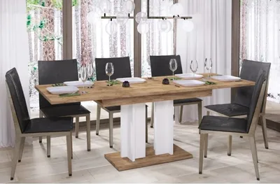 Stół rozkładany AURORA 170 130/170x80 - dąb craft