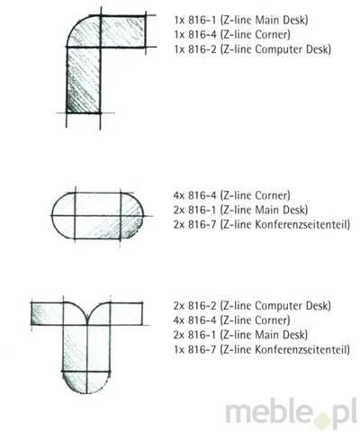Biurko Z-LINE COMPUTER DESK - chrom/fornir dąb