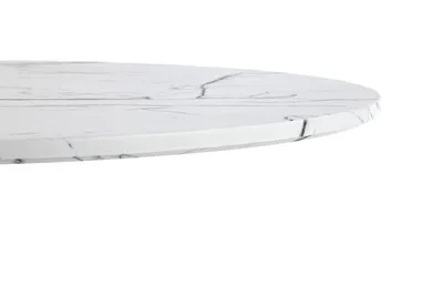 Stół okrągły DENVER 80 cm - biały marmur/biały