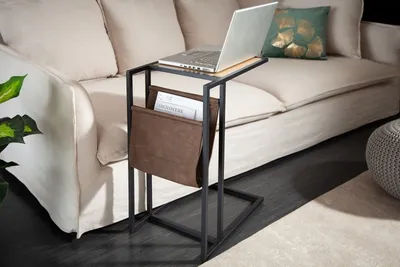 Stolik pomocniczy LOFT 47 cm - dąb/czarny