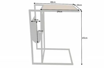 Stolik pomocniczy LOFT 47 cm - dąb/czarny