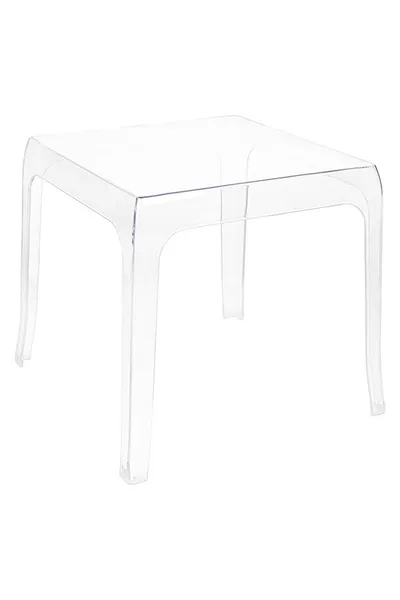 Stolik z tworzywa GHOST 42x42 - transparentny